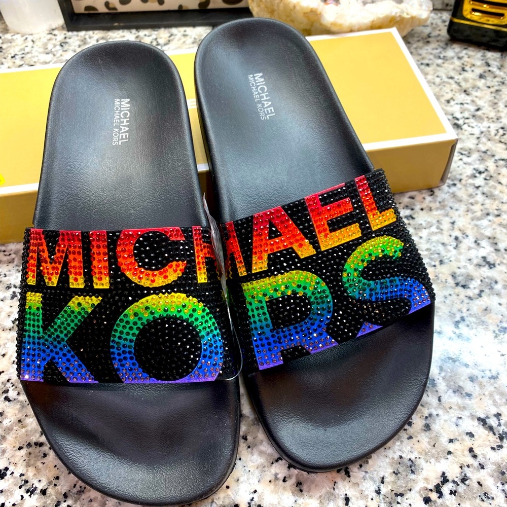 Michael Kors Gilmore Slide Black Multi